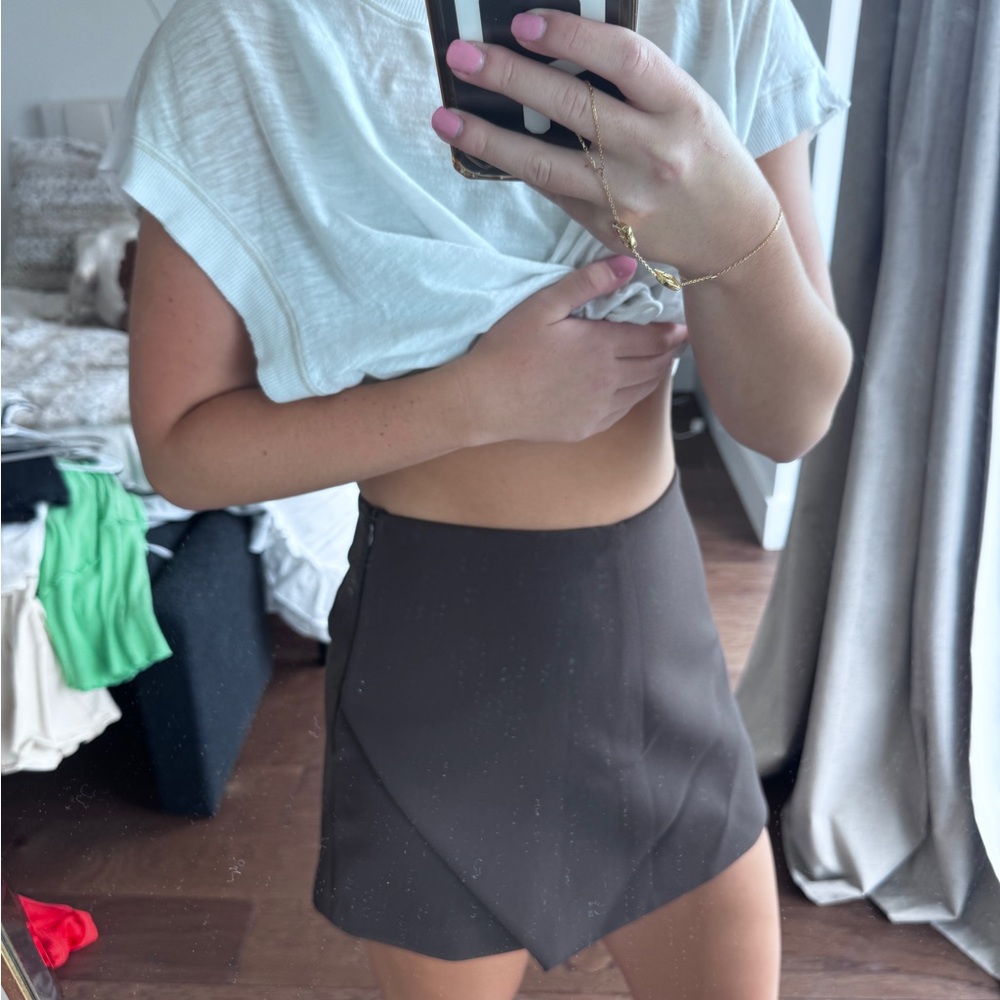 Zara Brown Mini Skirt